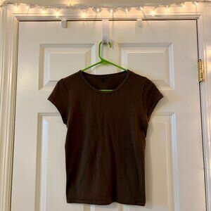 Brown Short Sleeve Shirt - Brandy Melville